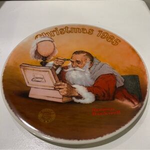 Christmas 1985 Grandpa Plays Santa Decorative Plate Vintage